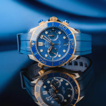 OMEGA Seamaster Diver 300M 44mm Two-Tone Blue Dial Automatic Chronograph Watch