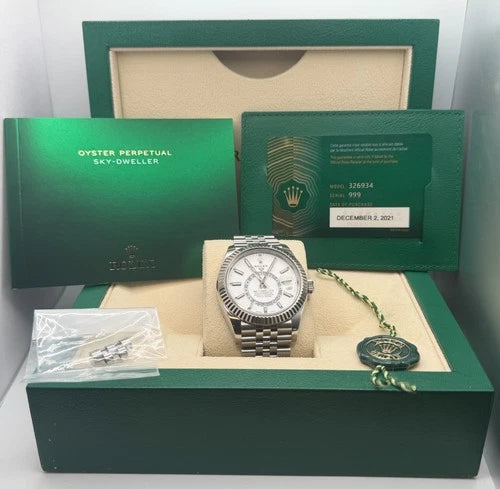 Rolex Sky-Dweller 326934 42mm White Dial Jubilee Bracelet