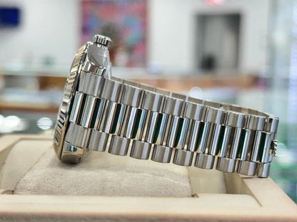 Rolex Day-Date 40 228239 40mm 18K White Gold Blue Roman Dial President Bracelet