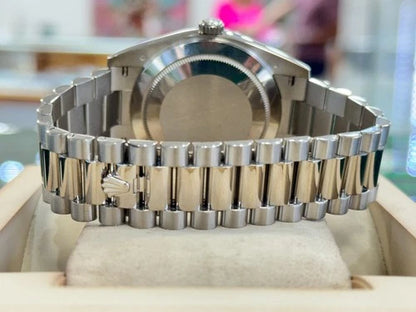 Rolex Day-Date 40 228239 40mm 18K White Gold Blue Roman Dial President Bracelet