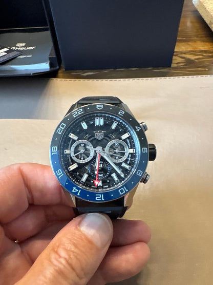 TAG Heuer Carrera Calibre Heuer 02 GMT CBG2A1Z.FT6157 45mm Blue Dial Automatic Chronograph Watch