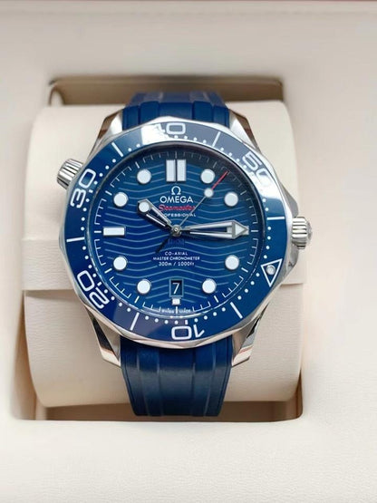 OMEGA Seamaster Diver 300M 210.32.42.20.03.001 42mm Blue Dial Rubber Strap Automatic Watch