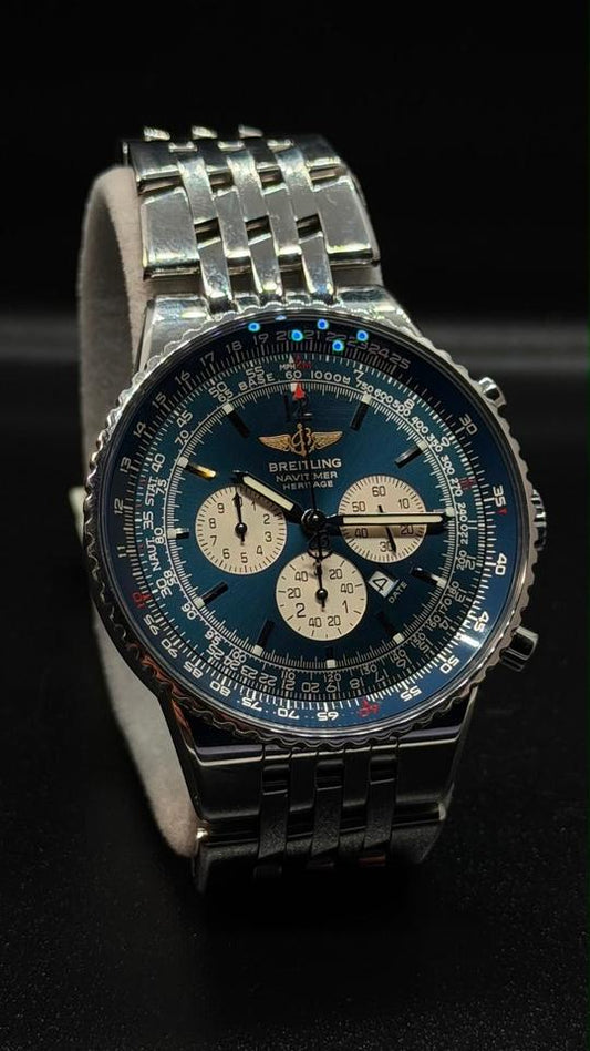 Breitling Navitimer Heritage A35350 43mm Blue Dial Automatic Chronograph Watch